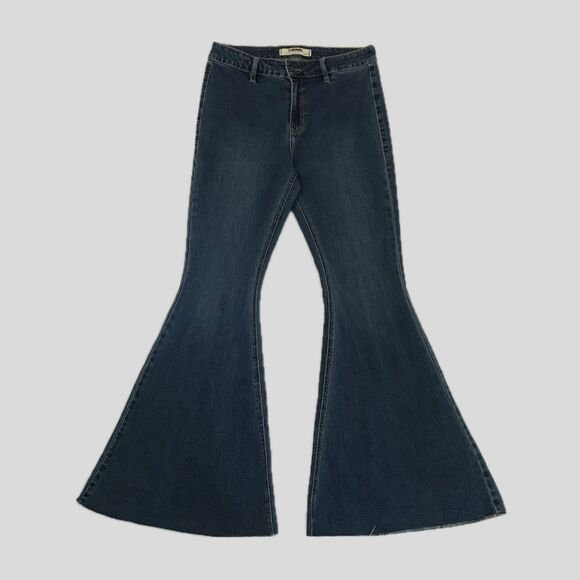Rock & Roll Denim Medium Wash Blue Flared Bell Bottom Jeans NEW 30 x 32 - Picture 1 of 8